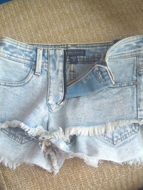Kendall & Kylie Light Blue Frayed Denim Cutoff Shorts